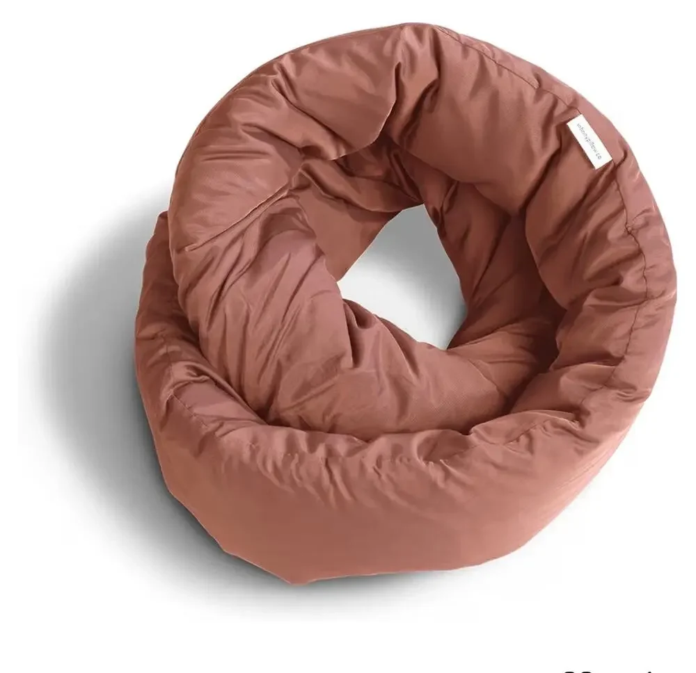 New Huzi Infinity Pillow Home Travel Soft Neck Scarf Support Sleep (Terracotta)